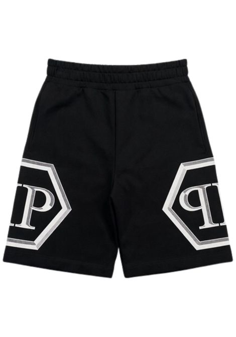 Bermuda bambino nero in cotone Philipp Plein | BBE140NERO